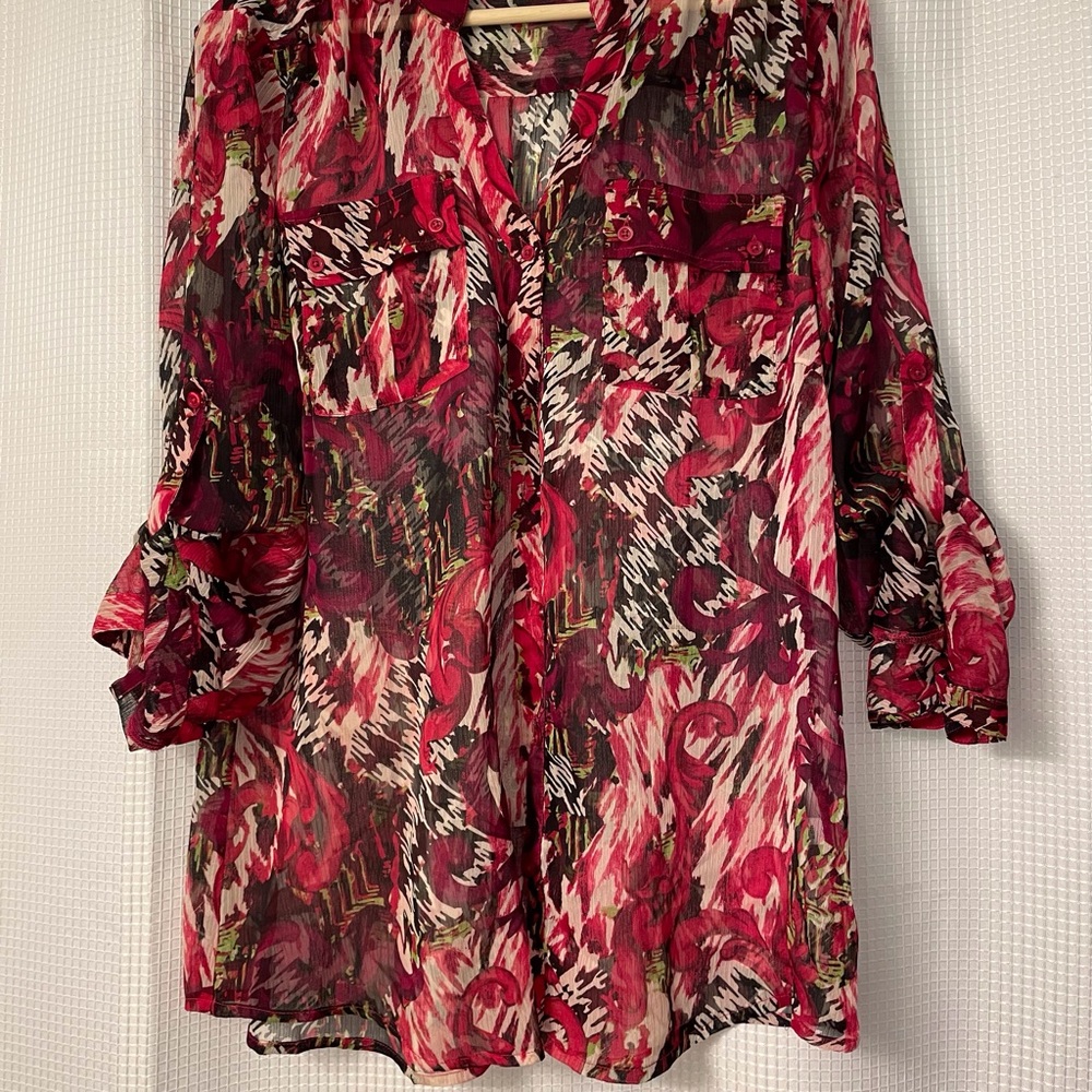 Sheer over-blouse